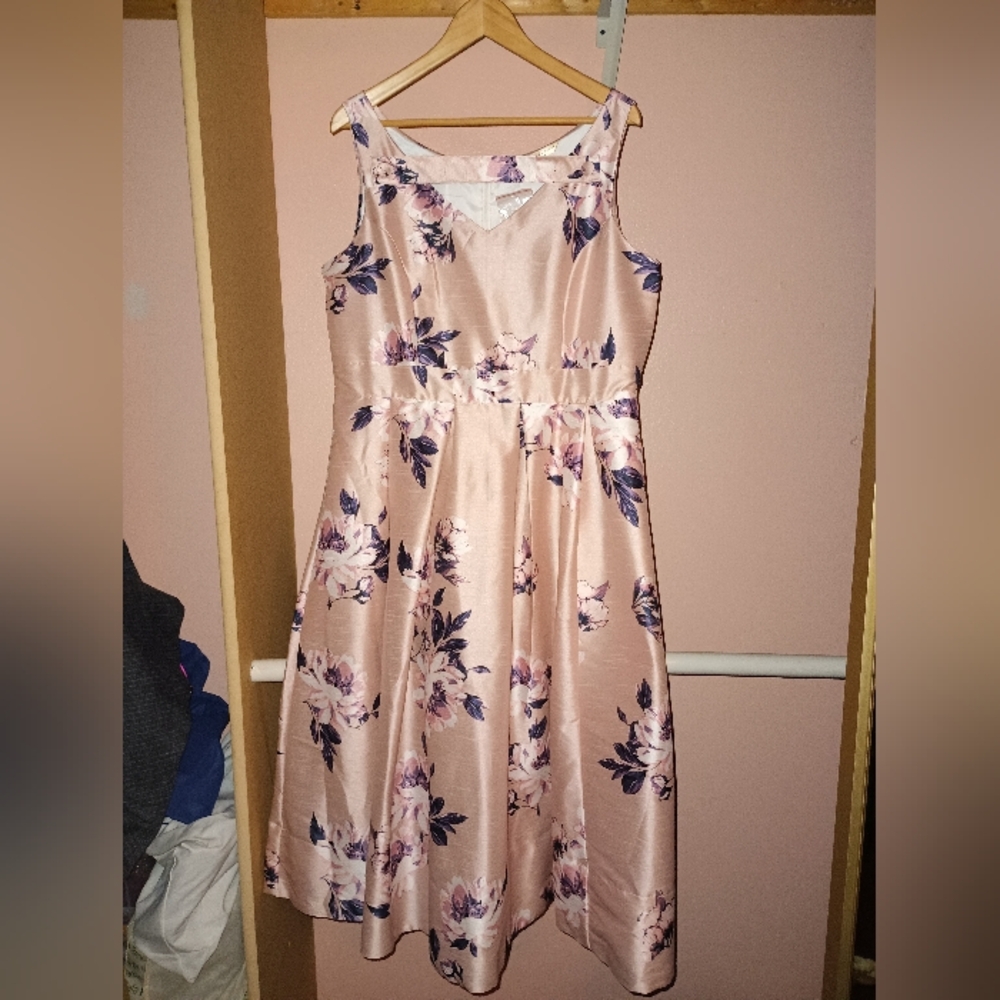 Wayward Fancies Button Tab Floral Print Dupioni Dress
